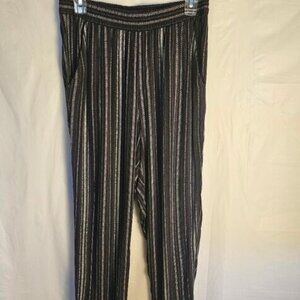 Jessica Simpson Pants Women's S  Black Stripe High-Rise Cropped Pockets Casual